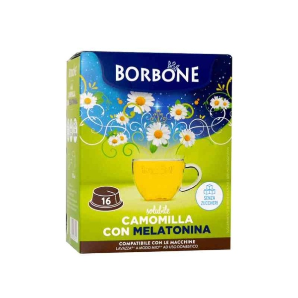 Borbone Camomilla e Melatonina | A Modo Mio | Confezione da 16 capsule