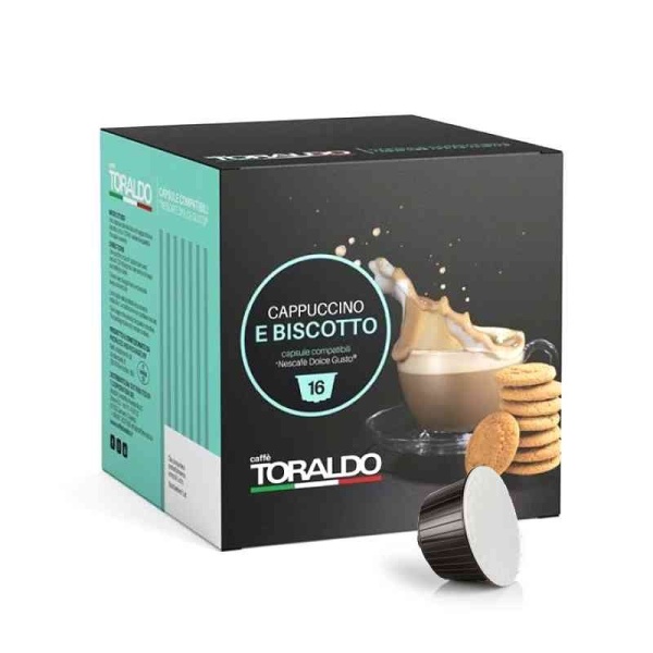 Toraldo Cappuccino al biscotto | Dolce Gusto | Confezione da 16 capsule